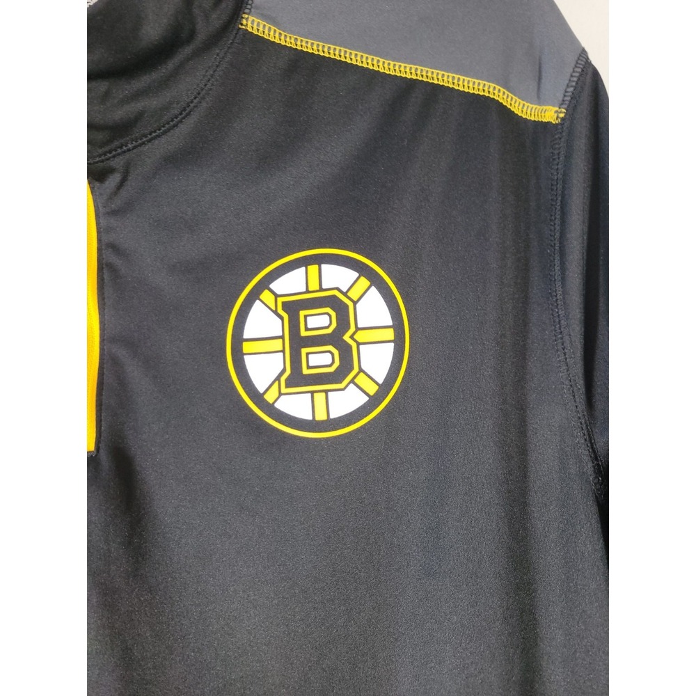 Boston Bruins NHL ADIDAS Dri Sport 1/4 Zip Pullover Black XL - Picture 2 of 9